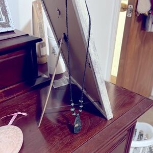 Elegant Black and Green Beaded Necklace